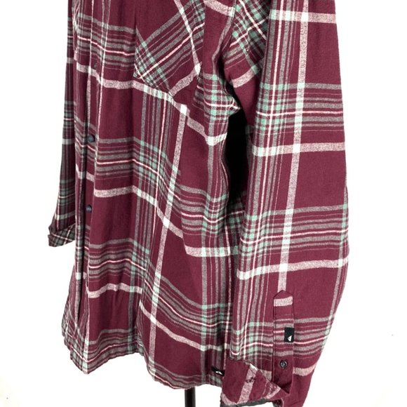 MEN'S QUICKSILVER BURGUNDY AND GREEN PLAID JACKET 2x - Picture 1 of 4